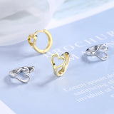 925 Sterling Silver Heart Ear Cuff Clip Earrings, No Piercing