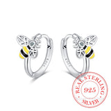 925 Silver Bee Hoop Earrings Wedding Party Jewelry Gift Jfl