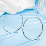 925 Sterling Silver Hoop Earrings 30mm-60mm Woman Circle Loop Silver Hoops