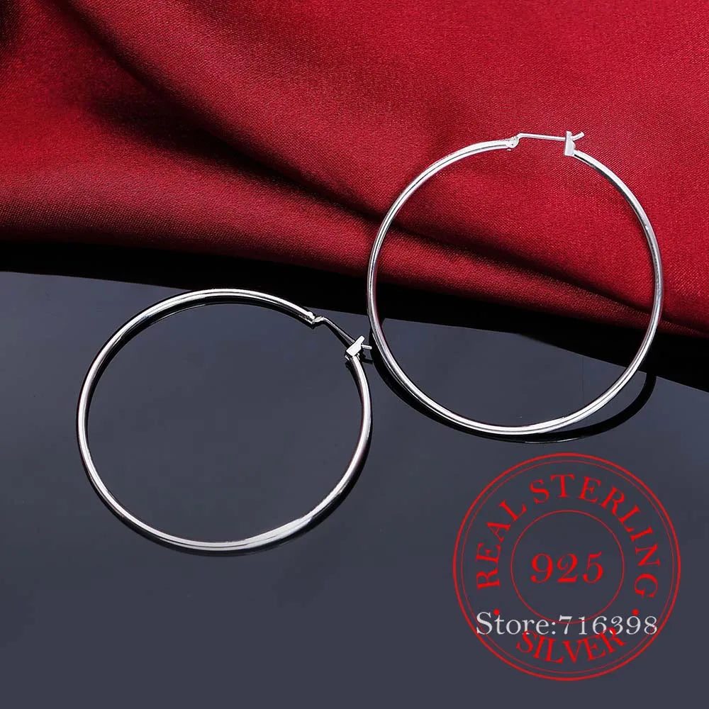 925 Sterling Silver Hoop Earring Vintage Party Earrings for Women Wedding