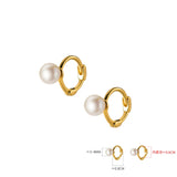 925 Silver Huggie Hoop Earrings Shell Pearl Jewelry