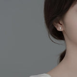 925 Silver Huggie Hoop Earrings Shell Pearl Jewelry