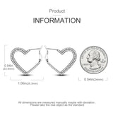 925 Silver Hoop Earrings Pave CZ U Shape Heart Colourful Jewelry