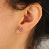925 Silver Rainbow Cz Paved Summer Beach Earrings