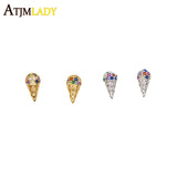 925 Silver Rainbow Cz Paved Summer Beach Earrings