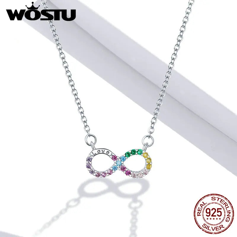 925 Sterling Silver Infinity Love Necklace for Women Wedding Gift