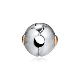 925 Sterling Silver Heart Clip K Charm for DIY Bracelets