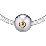 925 Sterling Silver Heart Clip K Charm for DIY Bracelets
