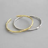 925 Silver Concave Surface Bangle Bracelet for Women