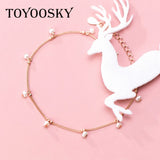 925 Sterling Silver Shell Pearls Charm Bracelet for Women
