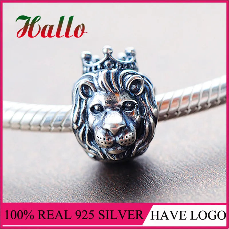 925 Sterling Silver Lion Charm Bead for Bracelet & Necklace