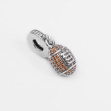 925 Silver Football Dangle Charm Pendant for Bracelet