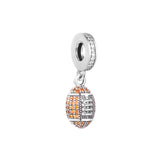 925 Silver Football Dangle Charm Pendant for Bracelet