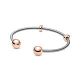 925 Silver Snake Chain Open Cuff Bracelet for Women