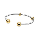 925 Silver Snake Chain Open Cuff Bracelet for Women