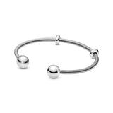925 Silver Snake Chain Open Cuff Bracelet for Women