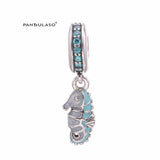 925 Sterling Silver Seahorse Dangle Bead for Bracelet & Choker