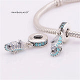 925 Sterling Silver Seahorse Dangle Bead for Bracelet & Choker