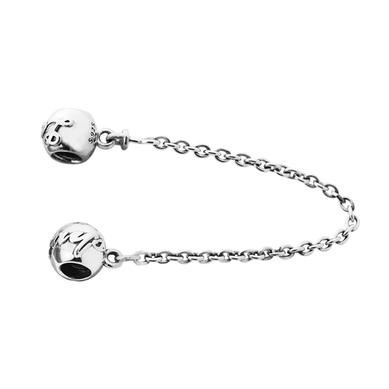 Sterling Silver DIY Love Always Safety Charms Bracelet Bead
