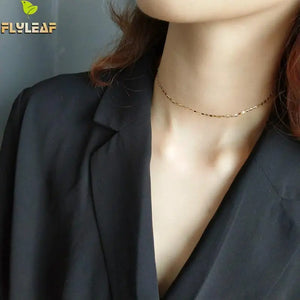 925 Sterling Silver Chain Choker Necklace for Women