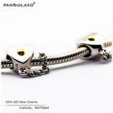 925 Silver Heart & Crown Safety Chain Beads for Charm Bracelet