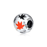 925 Sterling Silver Maple Leaf Beads for Charms Bracelets Necklaces