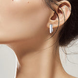 925 Silver Pave Double Hoop Earrings