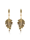 925 Sterling Silver Shine Oak Leaf Earrings