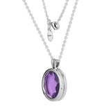 925 Sterling Silver Faceted Locket Necklace