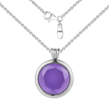 925 Sterling Silver Faceted Locket Necklace
