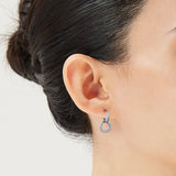 925 Silver Sparkling Double Hoop Earrings