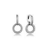 925 Silver Sparkling Double Hoop Earrings