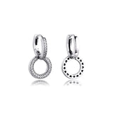 925 Silver Sparkling Double Hoop Earrings