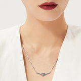 925 Sterling Silver Sparkling Wishbone Heart Collier Necklace