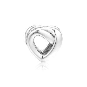 925 Sterling Silver Heart Charm Bead for Bracelet Daughter Necklace