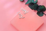925 Silver Cat Stud Earrings Crystal Women Wedding Gift
