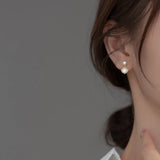 925 Silver Shell Pearl Stud Earrings For Women