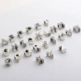 925 Sterling Silver Letter A-Z Beads for Bracelets&Bangles