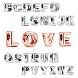 925 Sterling Silver Letter A-Z Beads for Bracelets&Bangles