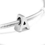 925 Silver Letter A Charm Bead for Bracelet Making