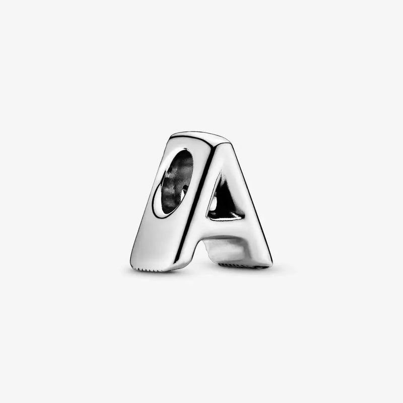 925 Silver Letter A Charm Bead for Bracelet Making