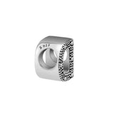 925 Sterling Silver Letter D Charm Beads for Women Fits Charms Bracelet