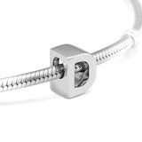 925 Sterling Silver Letter D Charm Beads for Women Fits Charms Bracelet
