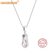925 Silver Little Flower Shoes Necklace for Girlfriend Sister Birthday Gift