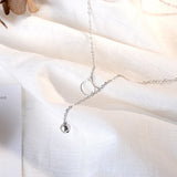 925 Silver Long Bell Cat Necklace Fine Jewelry Women