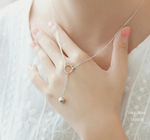 925 Silver Long Bell Cat Necklace Fine Jewelry Women