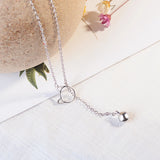 925 Silver Long Bell Cat Necklace Fine Jewelry Women