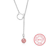 925 Silver Long Bell Cat Necklace Fine Jewelry Women