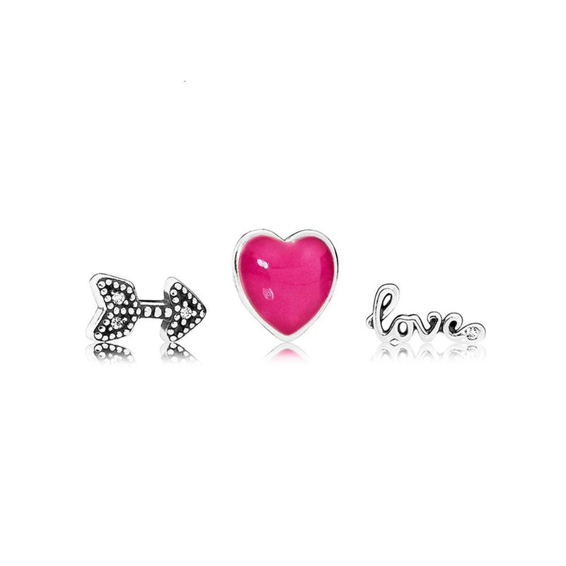 925 Sterling Silver Love Feelings Charms Beads for Locket Necklace