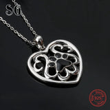 925 Sterling Silver Dog Footprint Pendant Necklace for Women